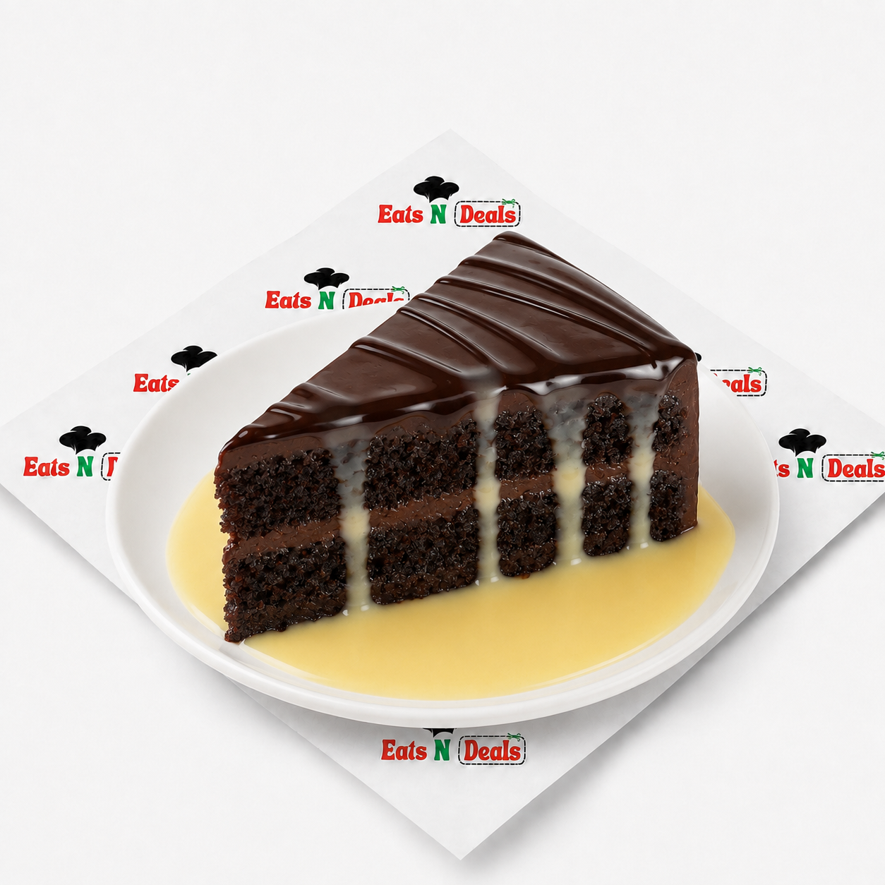 Chocolate Fudge Cake Slice & Custard